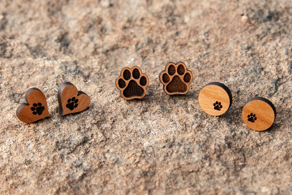 Cute Dog Paw Stud Earrings