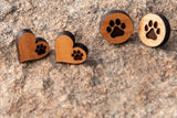 Cute Dog Paw and Heart Earrings