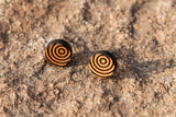 Geometric Designed Round Stud Earrings