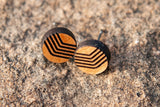 Geometric Designed Round Stud Earrings