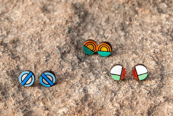 Fun Geometric Shaped Stud Earrings