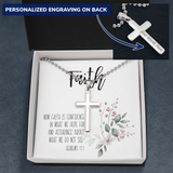 Beautiful White Gold Finish Cross Necklace (Military Chain)