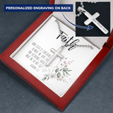 Beautiful White Gold Finish Cross Necklace (Military Chain)
